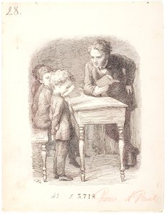 Lezione scolastica. Pierre non sa la lezione da Lorenz Frølich