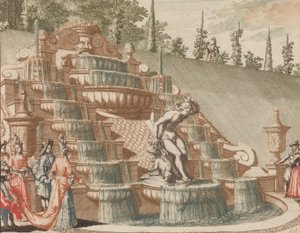 La cascata di Narciso, sul lato est del grande giardino, n.d.