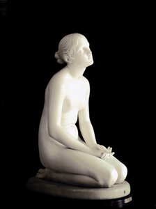 Fiducia in Dio Giovane ragazza inginocchiata con lo sguardo rivolto al cielo in preghiera. Scultura in marmo di Lorenzo Bartolini 1835 Milano, Museo Poldi-Pezzoli da Lorenzo Bartolini
