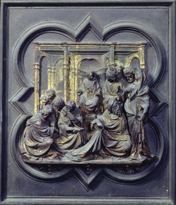 Cristo tra i dottori, quarto pannello delle porte nord del Battistero di San Giovanni
