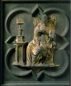 Porta Nord (detta Porta della Croce, a Nord), dettaglio esterno: Sant