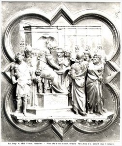 Ponzio Pilato si lava le mani, rilievo dalle porte del Battistero, c.1403 da Lorenzo Ghiberti