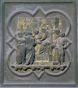 Ponzio Pilato si lava le mani davanti a Cristo, sedicesimo pannello delle Porte Nord del Battistero di San Giovanni, 1403-24