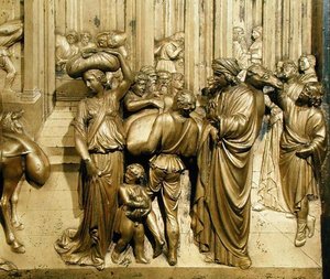 La storia di Giuseppe, dettaglio dal pannello originale dalle Porte Est del Battistero da Lorenzo Ghiberti