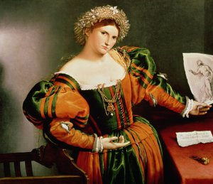 Una signora con un disegno di Lucrezia da Lorenzo Lotto