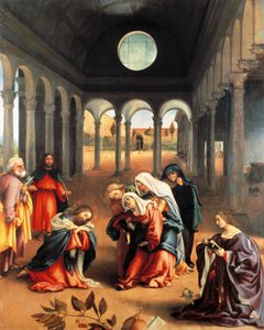 Cristo che prende congedo da sua madre da Lorenzo Lotto