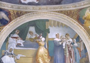 Natività della Vergine, lunetta dalla Cappella Lotto
