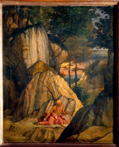 San Girolamo che medita nel deserto. Dipinto di Lorenzo Lotto (1480-1556) da Lorenzo Lotto