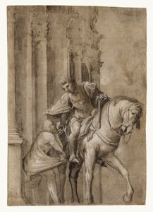 San Martino che divide il mantello con un mendicante da Lorenzo Lotto
