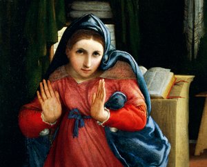 La Vergine annunciata (dettaglio) da Lorenzo Lotto