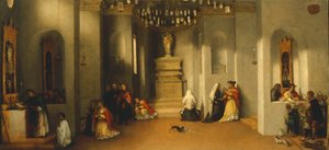 La chiamata di Santa Lucia, primo pannello della predella della Pala d