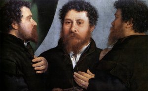 Triplo ritratto di un orafo (Bartolomeo Carpan) da Lorenzo Lotto