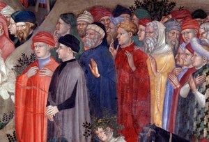 San Giovanni Battista che battezza le folle nel Giordano, (dettaglio) (Affresco)