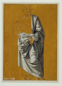 Studio di panneggio per la figura di San Bartolomeo ... da Lorenzo di Credi