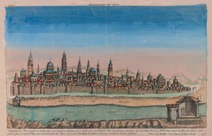 Gerusalemme - Opera di Louis Joseph Mondhare, incisione su rame, colorata ad acquerello da Louis Joseph Mondhare