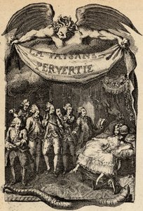 Illustrazione per "La Paysanne pervertie ou les Dangers de la ville" di Restif de La Bretonne (1734-1806) scrittore francese. Incisione di Binet del XVIII secolo.