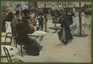 Scena di strada, conosciuta anche come Terrazza di un caffè, ca. 1895 da Louis Abel Truchet
