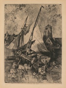 Barche da pesca, Normandia da Louis Adolphe Hervier