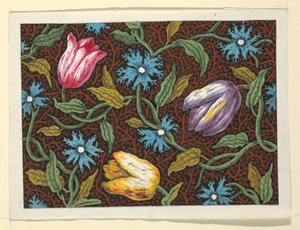 Disegno floreale per tessuti stampati