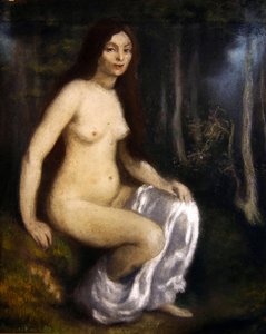 Giovane donna seduta in una foresta da Louis Anquetin