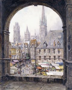 Piazza del Mercato, Rouen da Louis Aston Knight