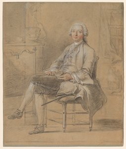 Uomo seduto con una tabacchiera, c. 1750-1760 da Louis Aubert