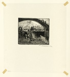 Chiusa del Canal Saint-Martin, sesta tavola da Le Long de la Seine et des Boulevards da Louis Auguste Lepère