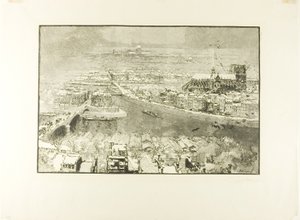 Parigi sotto la neve, vista dalla torre di Saint-Gervais