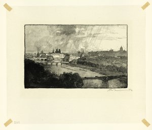 Parigi, vista dal Pavillon de Flore, undicesima tavola da Le Long de la Seine et des Boulevards