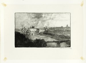 Parigi, vista dal Pavillon de Flore, undicesima tavola da Le Long de la Seine et des Boulevards da Louis Auguste Lepère