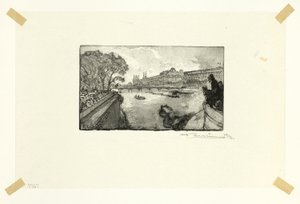 Il Louvre, visto dal Pont-Neuf, tredicesima tavola da Le Long de la Seine et des Boulevards da Louis Auguste Lepère
