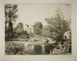 La vecchia passerella, le rive del Petit Morin da Louis Auguste Lepère