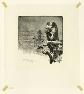 Il vampiro di Notre-Dame, tavola 9 da Le Long de la Seine et des Boulevards da Louis Auguste Lepère