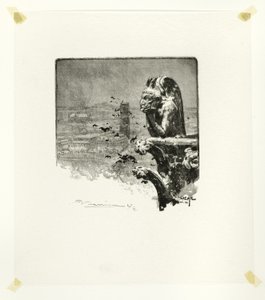 Il vampiro di Notre-Dame, tavola 9 da Le Long de la Seine et des Boulevards da Louis Auguste Lepère