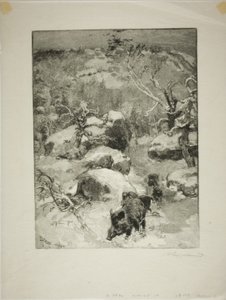 Inverno: falesia di Cuvier-Châtillon da Louis Auguste Lepère