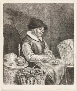 Coclers, L B, Vecchia che intinge i fagioli (1780, Rijksmuseum Amsterdam) da Louis Bernard Coclers