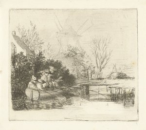 Pescatori presso un fiume da Louis Bernard Coclers