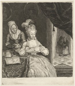 Giovane donna che legge una lettera da Louis Bernard Coclers