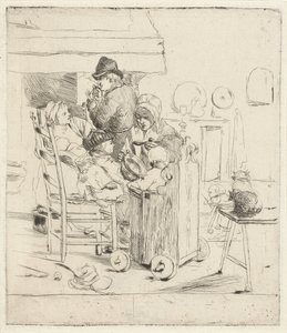 Scena di cucina con bambini da Louis Bernard Coclers