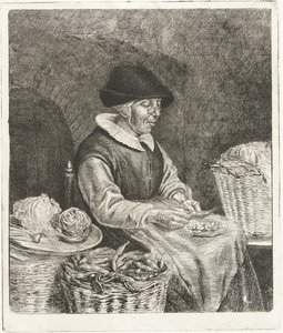Vecchia donna che sbuccia fagioli da Louis Bernard Coclers