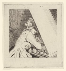 Ritratto di Marie-Lambertine Coclers, con vetro di foglia da Louis Bernard Coclers