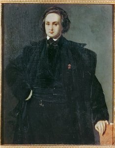 Il poeta Victor Hugo da giovane... (dipinto su tela) da Louis Boulanger