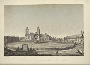 Vista della piazza principale, Messico, illustrazione da 