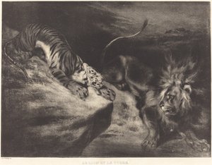 Il Leone e la Tigre da Louis Candide Boulanger after Eugène Delacroix