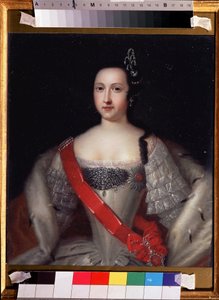 Ritratto della reggente di Russia Anna Leopoldovna (1718-1746), madre dello zar Ivan VI. Dipinto di Louis Caravaque (1684-1754) circa 1733 Museo Statale V. Tropinin, Mosca
