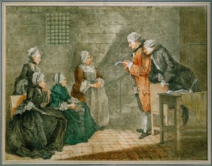 La malheureuse famille Calas - Vedova e figli Calas ascoltano nella Conciergerie-prigione l