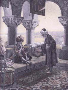 I tre anelli, illustrazione dal Decameron di Boccaccio pubblicata dalla Navarre Society anni 