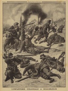 Fanteria coloniale francese che combatte a Beausejour, Prima Guerra Mondiale da Louis Charles (after) Bombled