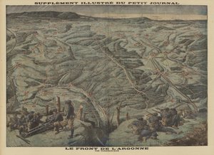 Vista panoramica del settore della Foresta delle Argonne del Fronte Occidentale, Prima Guerra Mondiale