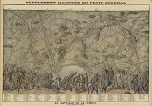 Vista panoramica del campo di battaglia della Somme, Francia, Prima Guerra Mondiale